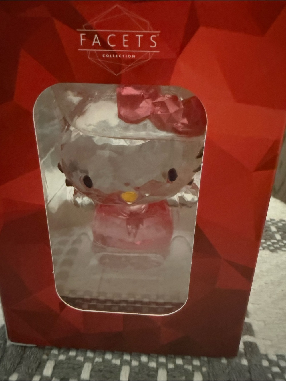 Hello Kitty Pink and Clear Crystal Figurine by Facets